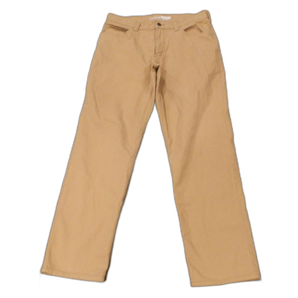 Carhartt Relaxed Fit Brown Khaki Tan Pants Men's Size 33x32 - Picture 1 of 2